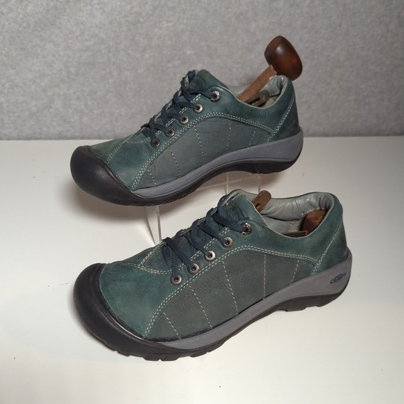 VTG Keen Women's Presidio Leather Nubuck Shoes Oxfords Lace-Up Low Top 8 Gray - Picture 1 of 6